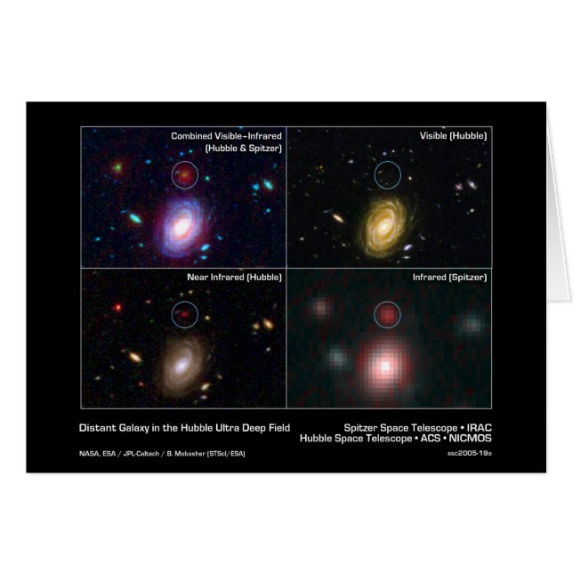 Cartão Galáxia distante no campo ultra profundo de Hubble (Frente Horizontal)