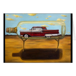 Cartão Galaxie em uma garrafa