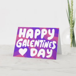 Cartão Galentine Bubble Letters Purple Groovy Retro