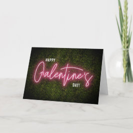 Cartão Galentine Neon Sign Dia de os namorados
