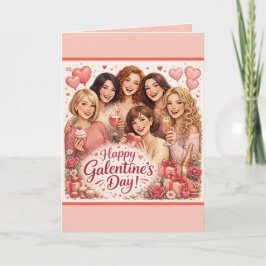 Cartão Galentine's Day Greeting Card, Six Girlfriends