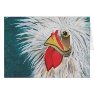 Cartão Galinha de Cabelo Louco