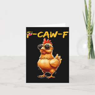Cartão Galinha Divertida Óculos De Sol Caw F Humor Para H