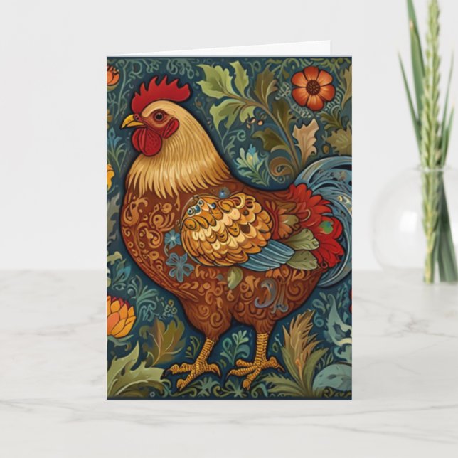 Cartão Galinha-do-cavalo retrô (Frente)
