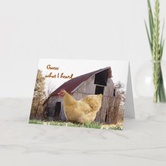 Cartão Galinha Dourado e celeiro velho - personalize toda