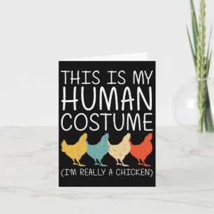 Cartão Galinha Halloween Figurume Humano Hen Fowl Easy Di