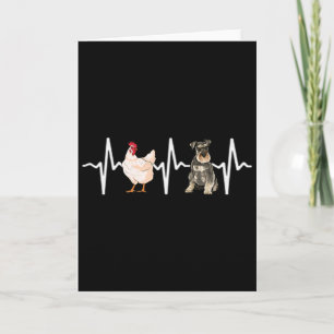 Cartão Galinha Miniature Schnauzer Batimento Coração Cach