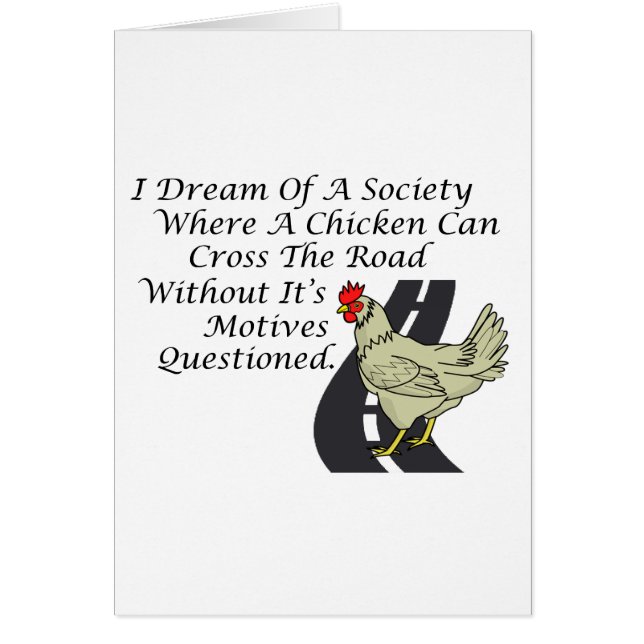 Cartão Galinha que cruza a estrada (Frente)