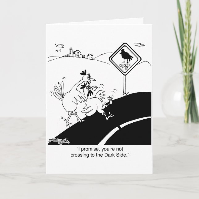 Cartão Galinha Que Não Atravessa Para O Lado Mais Longo (Frente)