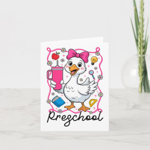 Cartão Galinha Tonta Coquete Pré-Escolar Menina 1º Dia De
