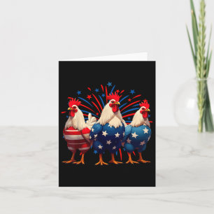 Cartão Galinha Usa Bandeira Patriótica Frango Engraçado 4