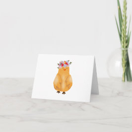 Cartão Galinhas, Pintinhos com flores na cabeça PERSONALI