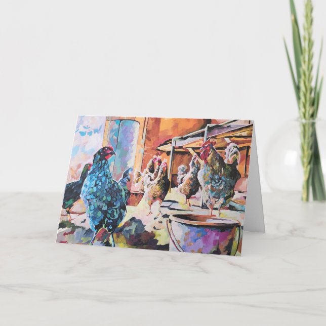Cartão Galinheiros no Celeiro (Frente)