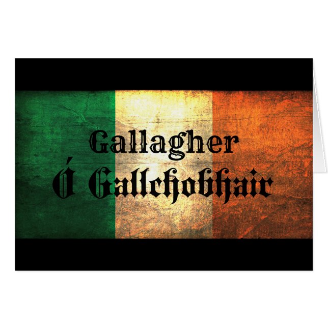 Cartão Gallagher Irish Flag (Frente Horizontal)