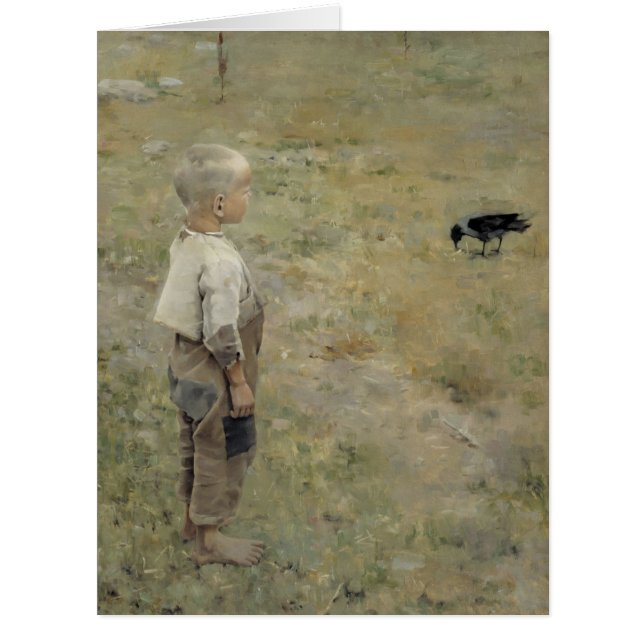 Cartão Gallen-Kallela Gosse och kråka CC0471 Grande (Frente)