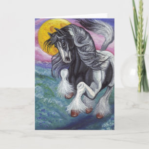 Cartão GALLOPING GYPSY HORSE Moon Note Card