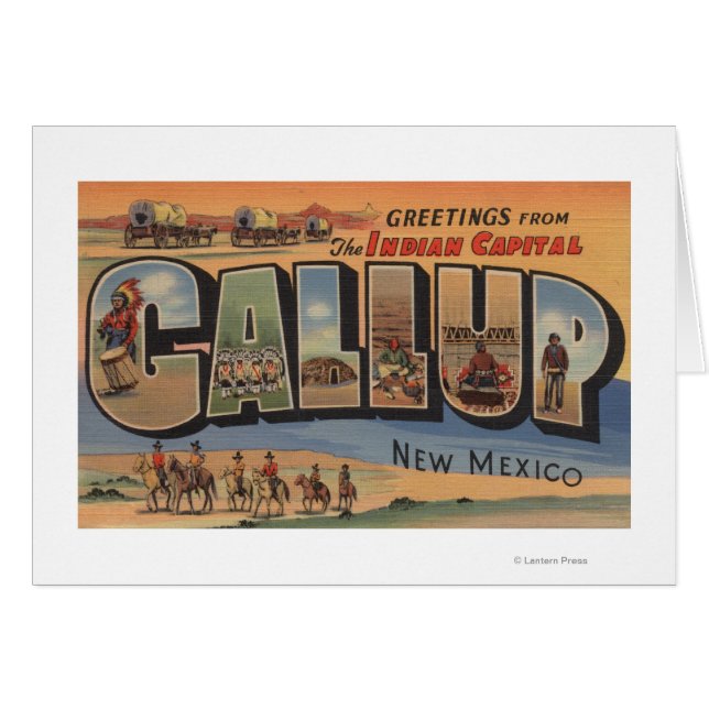 Cartão Gallup, Novo México - Cenas com Letras Grandes (Frente Horizontal)