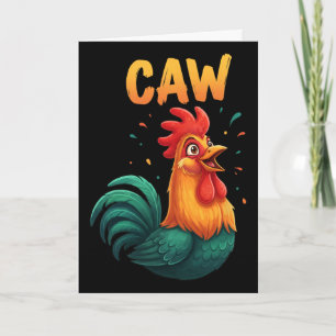 Cartão Galo Caw Frango Fazenda Animal Engraçado Amante do