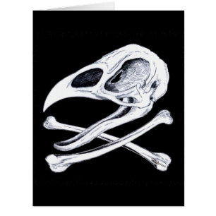 Cartão Galo Crânio e Crossbones