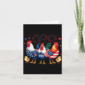 Cartão Galo da Bandeira Americana Engraçado Dia da Indepe
