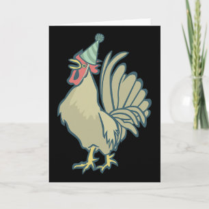 Cartão Galo de Aniversário , Chapéu de Aniversário de Gal