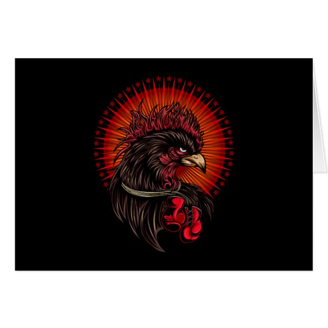 Cartão Galo de Boxing (Frente Horizontal)