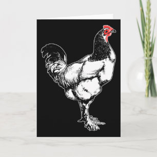 Cartão Galo de Fazenda Vintage Design Minimalista de Fran