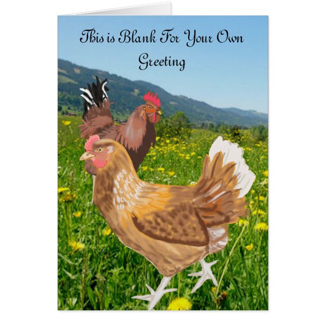 Cartão Galo e Hen (Frente)