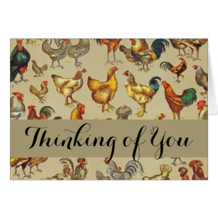 Cartão Galo Galinha-Fazenda Animal