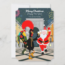 Galo Português e Papais noeis brindam ao Ano Novo