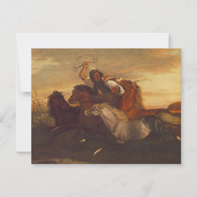 Cartão Galopagem (Cowboy em Horseback) (Cavalos) (Frente)