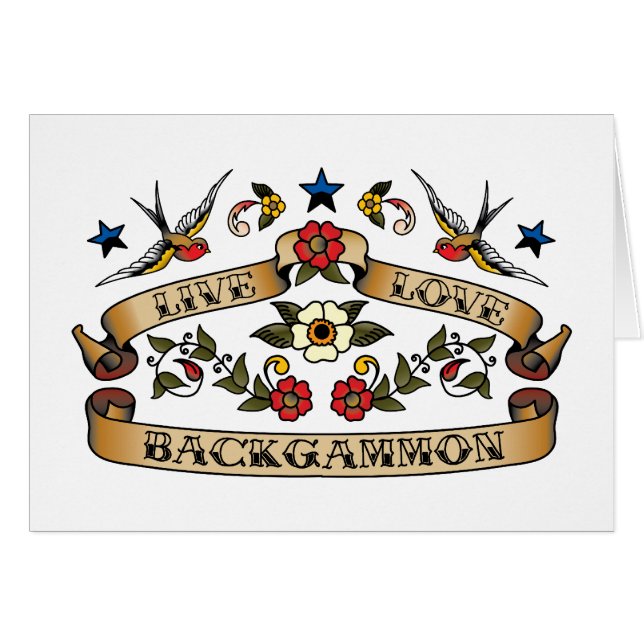 Cartão Gamão viva do amor (Frente Horizontal)