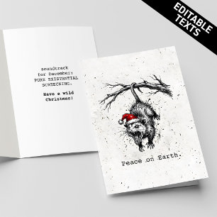 Cartão Gambá Grunge Silencioso Grito Paz na Terra