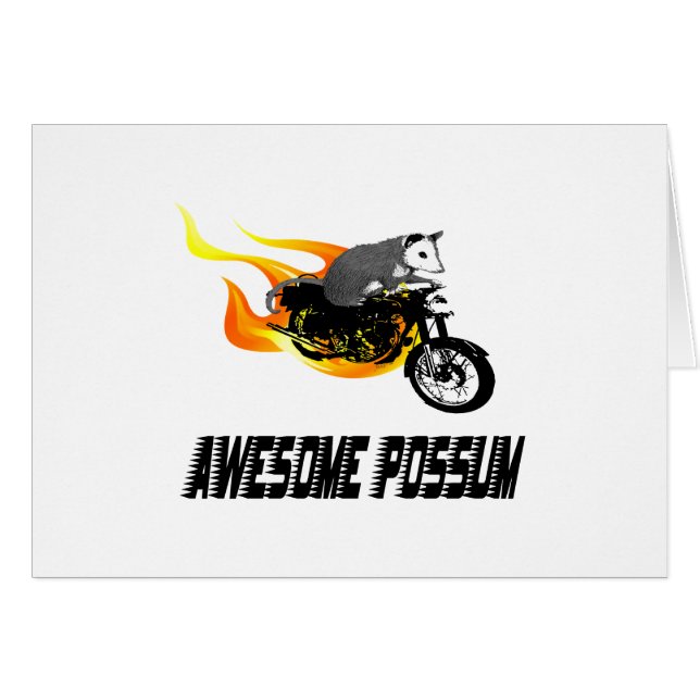 Cartão Gambá impressionante do cavaleiro da bicicleta (Frente Horizontal)