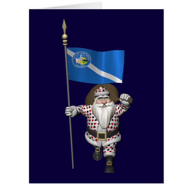 Cartão Gambler Papai Noel Com Alferes De Las Vegas (Frente)