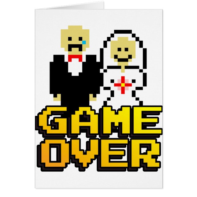 Cartão Game over marriage (8-bit) (Frente)