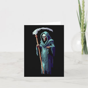 Cartão Gamer 8 Bit Pixel Art Video Game Grim Reaper Of De