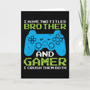 Cartão Gamer Brother Game Gaming Console Presente de Aniv