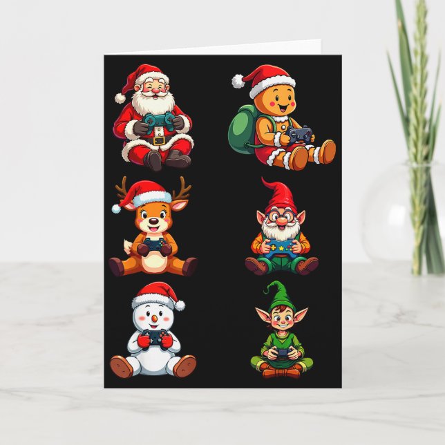 Cartão Gamer Christmas Pajamas Kids Boys Youth Teen Chris (Frente)