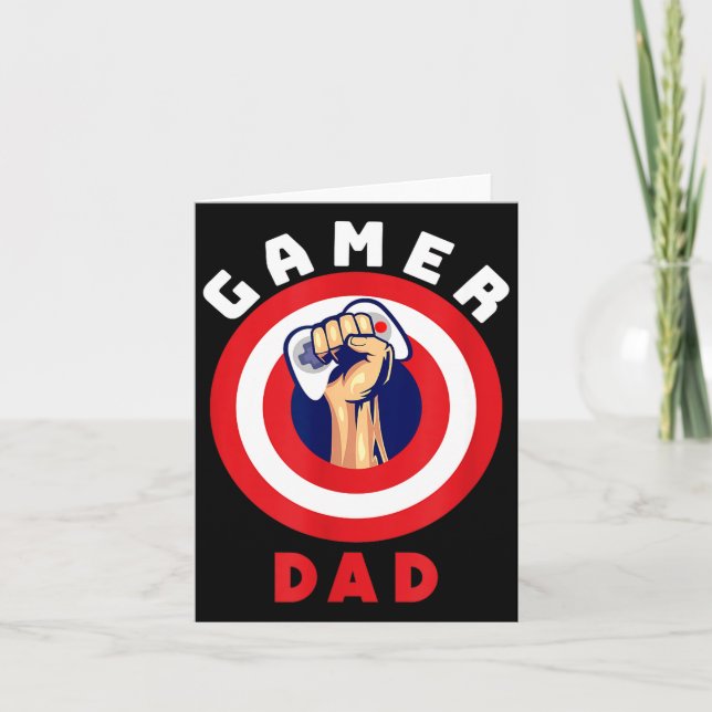Cartão Gamer Dad Funny Gaming Quotes Cool Fathers Gift  (Frente)