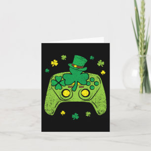 Cartão Gamer de Dia de São Patrício Shamrock do Controlad