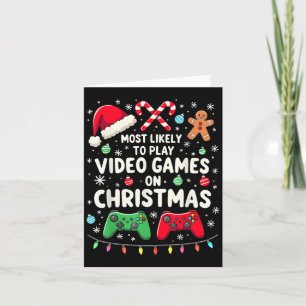 Cartão Gamer Divertido Mais Propenso a Jogar Video Games