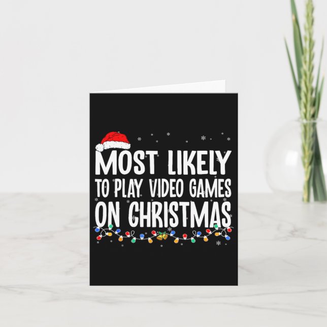 Cartão Gamer Divertido Mais Propenso a Jogar Video Games  (Frente)