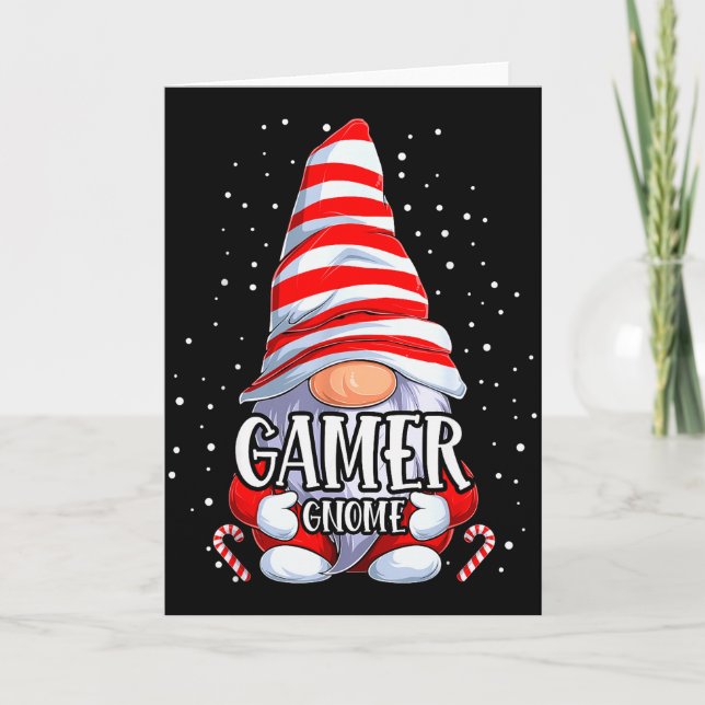 Cartão Gamer Gnome Christmas Pajamas Matching Family Grou (Frente)