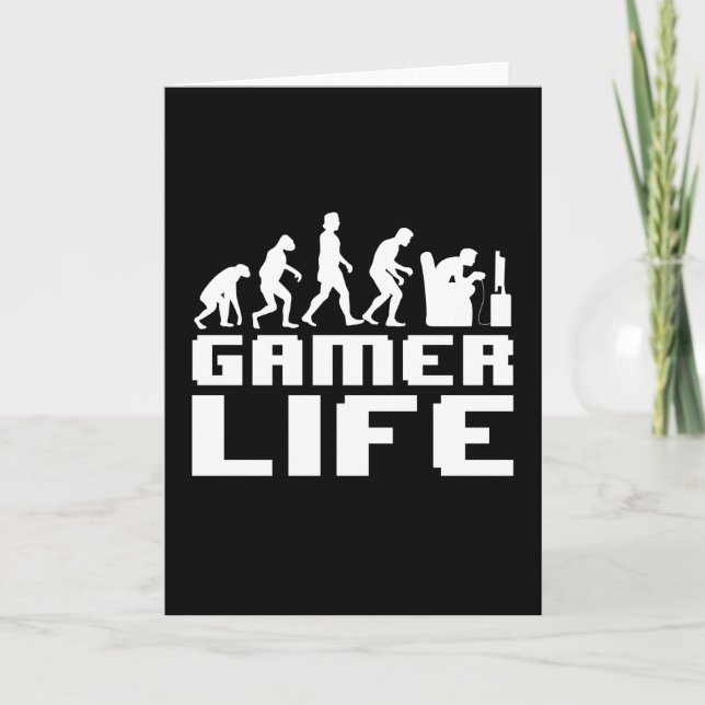 Cartão Gamer life Engraçado Jogo Jogo Jogo Presente (Frente)