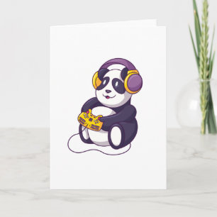 Cartão Gamer panda Design de jogos