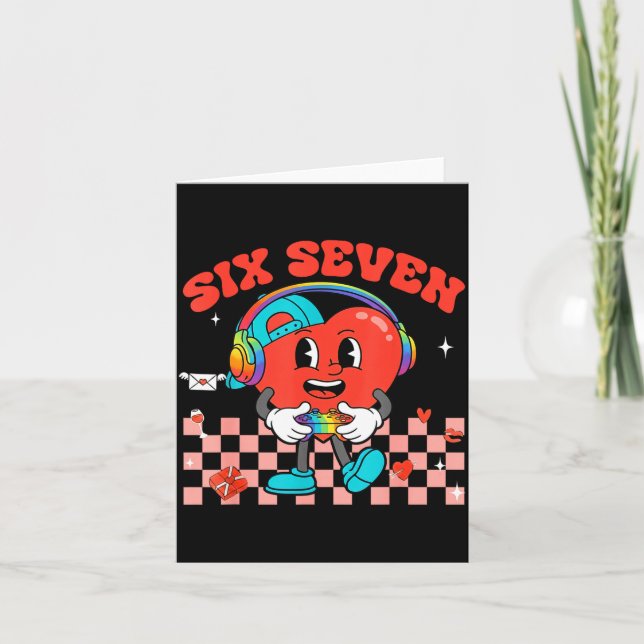 Cartão Games Valentine 67 Six Seven Funny Gamer Heart Cut (Frente)