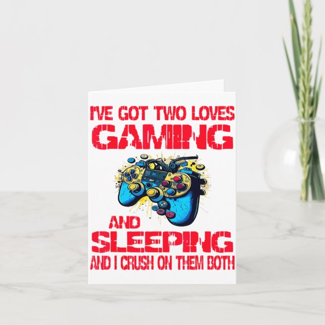 Cartão Gaming And Sleeng Gamer Valentines Day Boys Kids  (Frente)