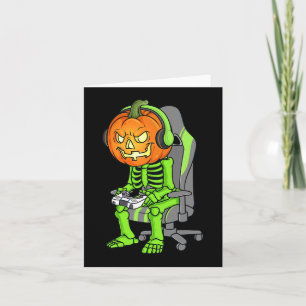 Cartão Gaming Halloween Skeleton Jack O Lanterna Gamer Bo
