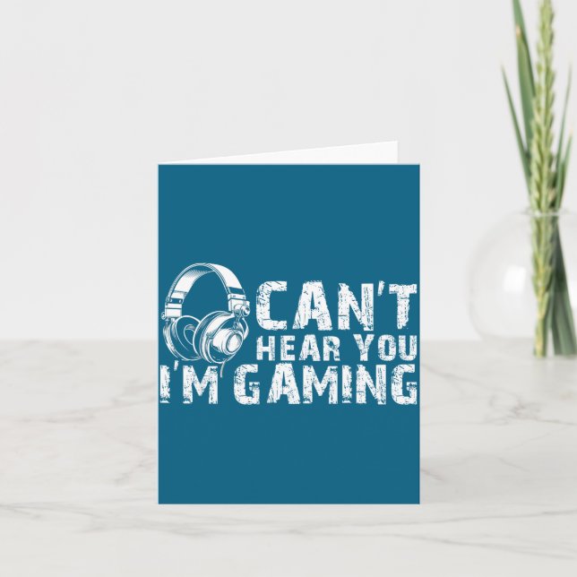 Cartão Gaming Zone Focus Gamer Tee Funny Quote  (Frente)
